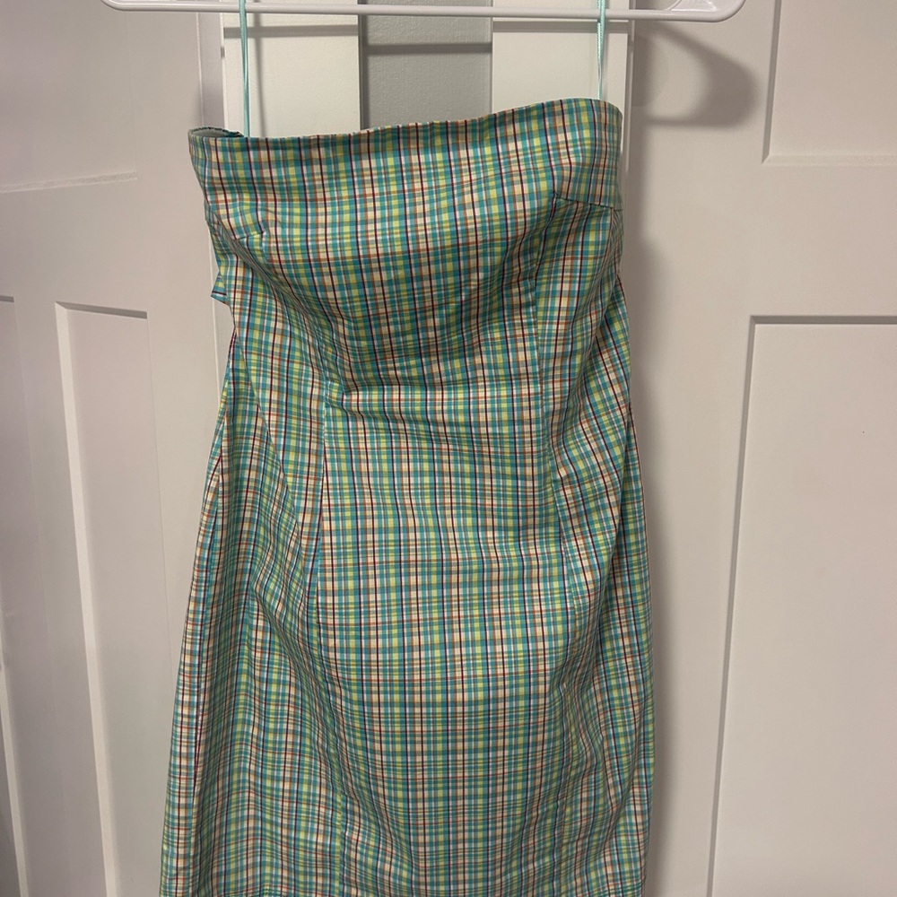 Kimchi Blue Multicolor Plaid Strapless Dress